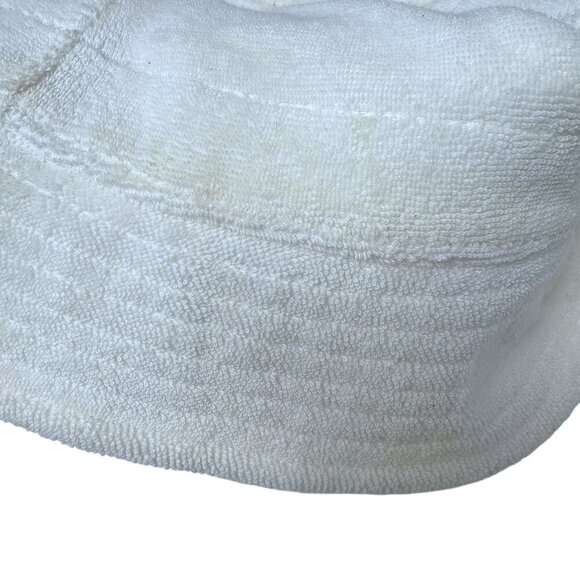 Terrycloth Bucket Hat Navy Green Stripe Preppy Tennis Golf - Picture 9 of 9